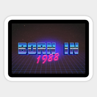 Born In 1988 ∆∆∆ VHS Retro Outrun Birthday Design Sticker